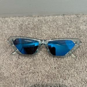 Forever 21 Cat Eye Sunglasses-Blue